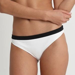 JETTE White with Black Swim Bikini Bottom Size 4
